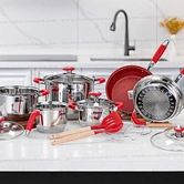 Kitchenware Stainless Steel Cookware Set, 14PCS Cookware with Handle